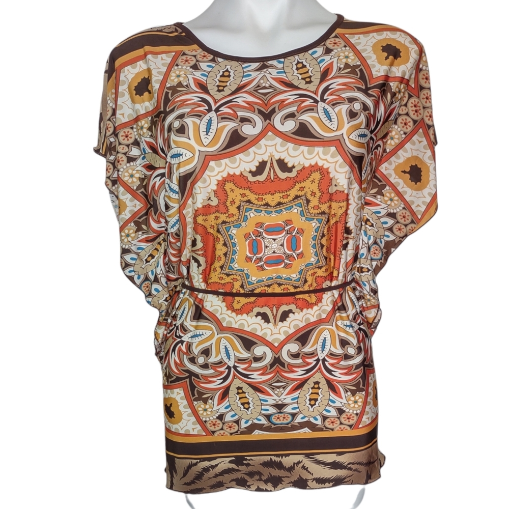 Avital brand y2k style stretchy doleman sleeve blouse sz LG